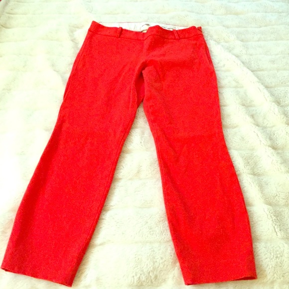 Jcrew Minnie Pants. Bright, bold red.