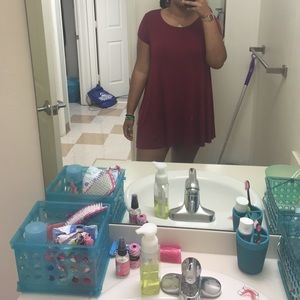 Red t-shirt dress