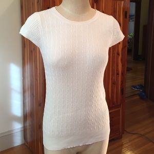 2 Gap Short-Sleeve Cotton Cabled Sweaters