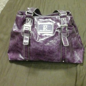 New York & Co purple faux leather shoulder bag