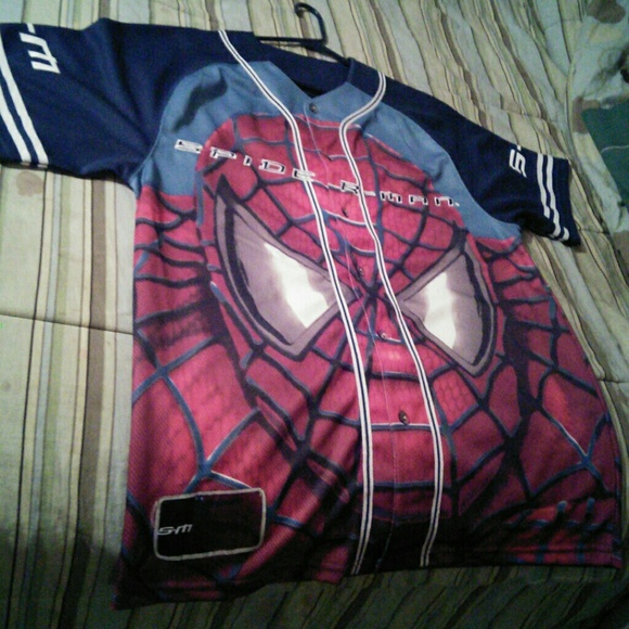 Spiderman baseball jersey  "like" shirt Size ~ Med