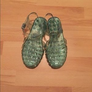 Glitter jelly sandals