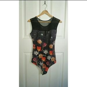 Scuba Knit & Mesh Bodysuit - Size S