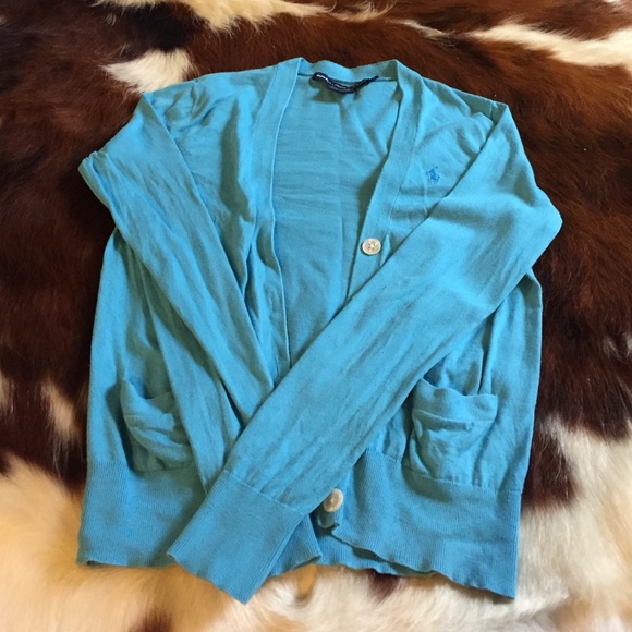 Teal Ralph Lauren button up cardigan