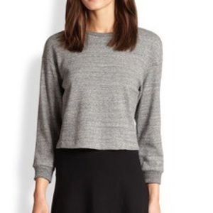 theory cropped dark grey sweat shirt medium
