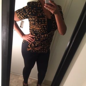 Vintage "Egyptian" Printed Blouse