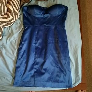 Blue strapless dress
