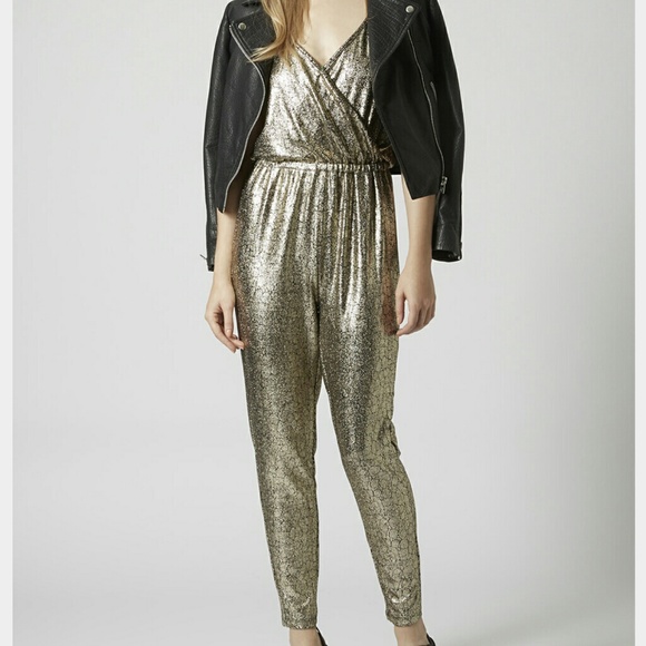 topshop metallic jumpsuit