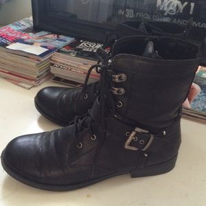❗️RESERVED❗️NWOT Size 9 Vegan Leather Combat Boots