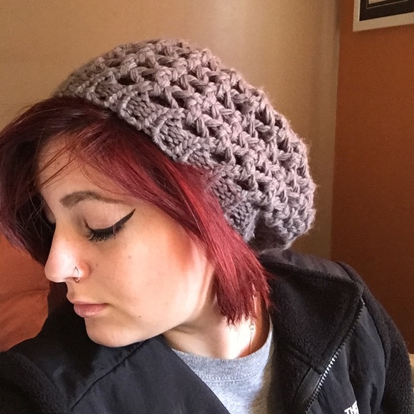 Grey knit beanie