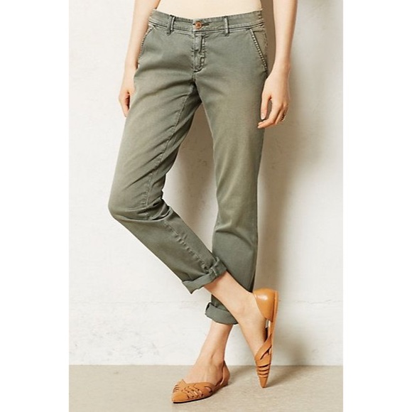 Anthropologie green chinos! Super cute and comfy. - Picture 1 of 2
