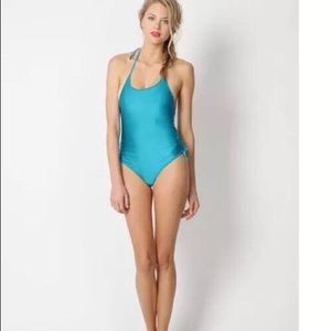 Teal American Apparel one piece bathing suit