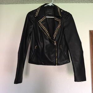 INC Faux Leather Studded Jacket