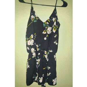 Black floral romper