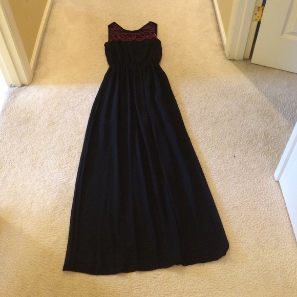 Black maxi dress with sheer bottom