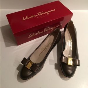 Brown leather Ferragamo shoes