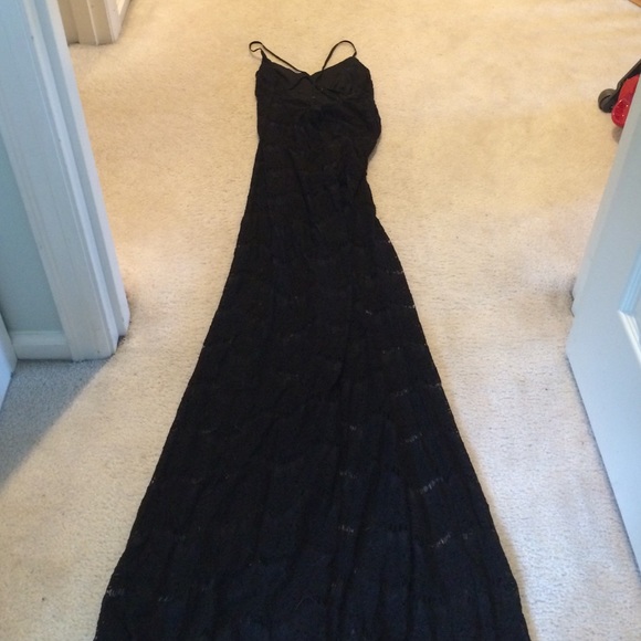 Black lace maxi dress