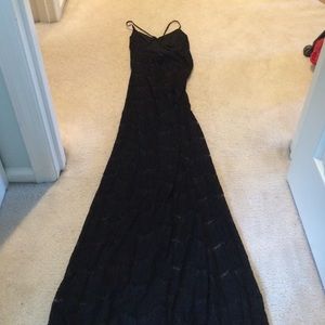 Black lace maxi dress