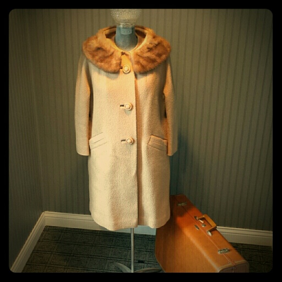 Vintage Coat with Genuine Mink Collar