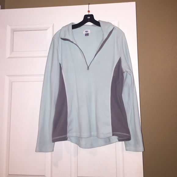 Half Zip mint green pull over.
