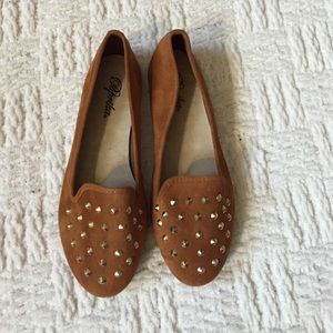Studded brown flats