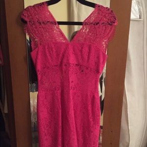 DONATING!! LAST CHANCE Hot pink BCBG lace dress!
