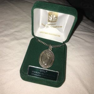 golf sterling silver St. Christopher medal