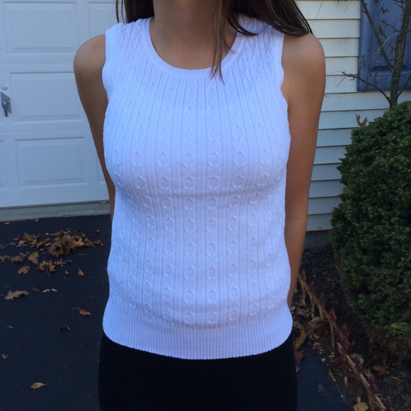 Carole Little white vest sweater tank top