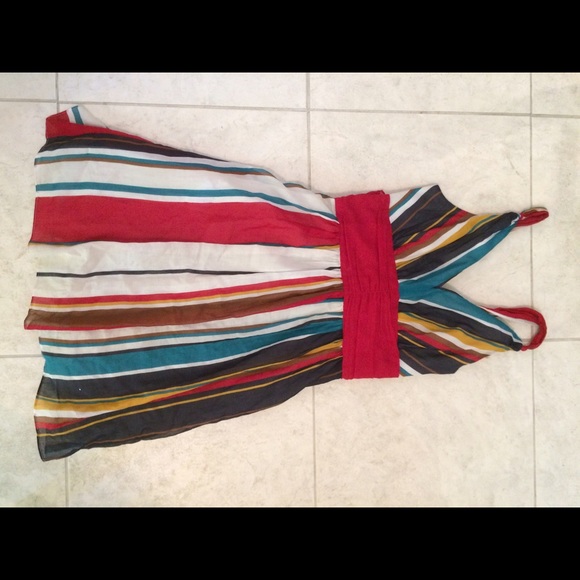 The limited, multicolored v neck dress