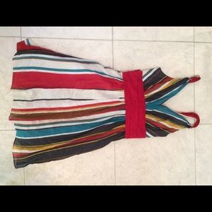 The limited, multicolored v neck dress