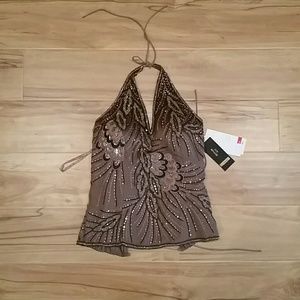Sparkly sequin halter top