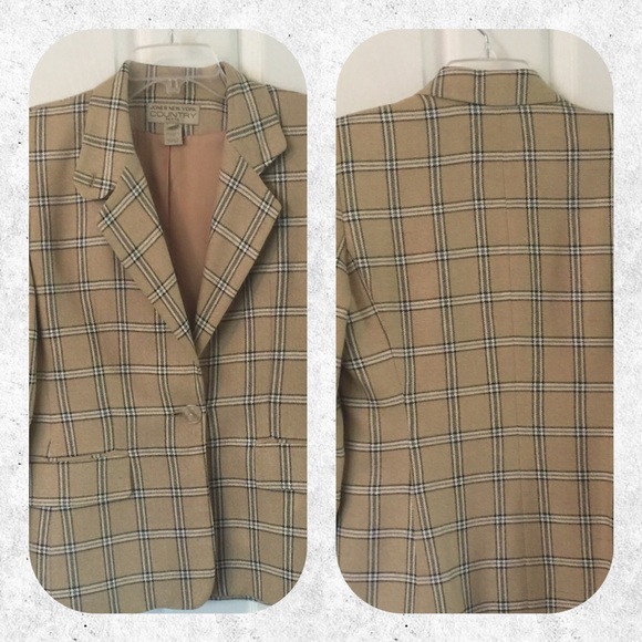 Jones New York Plaide Blazer Sz 8P Silk blend - Picture 4 of 4
