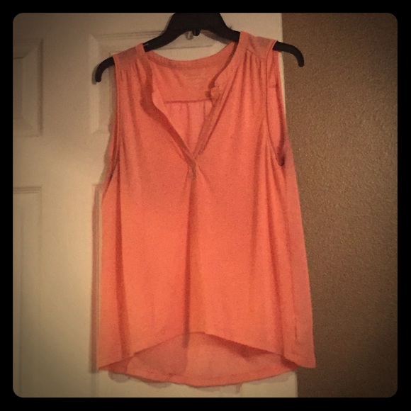 Peach/Pink V neck tank top