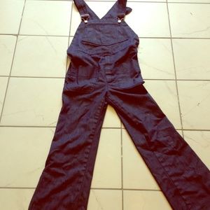 Vintage denim overalls and betsey bag !!!!
