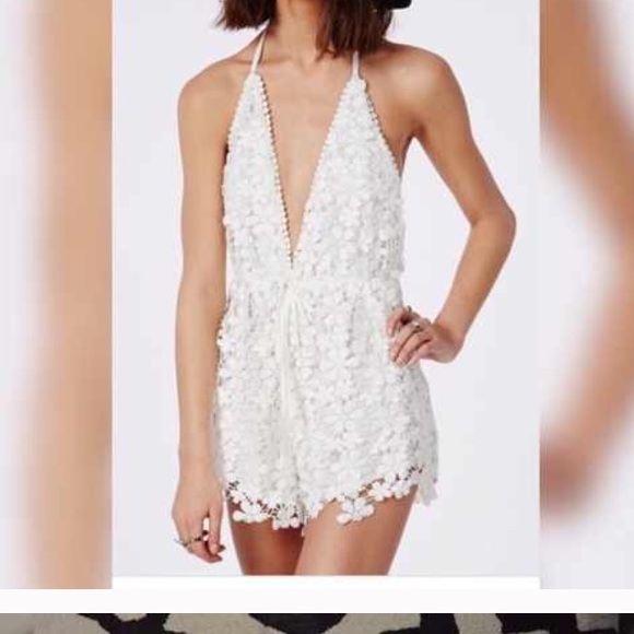 Cutest lace open back romper