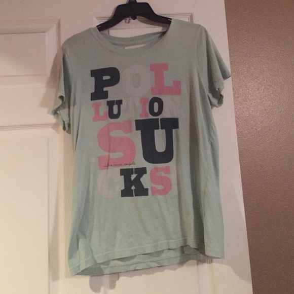 Mint green, pink, black and white T-Shirt.