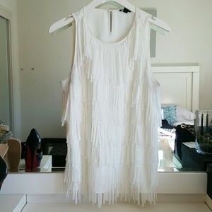 Precious LIKE NEW Fringe white top