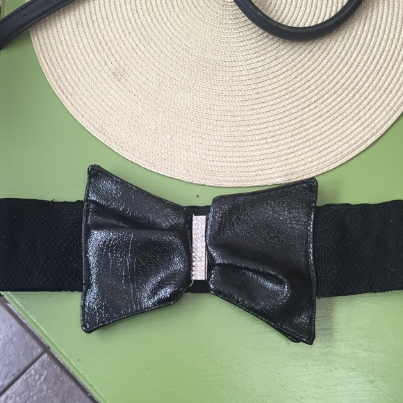 Black bow/rhinestone belt