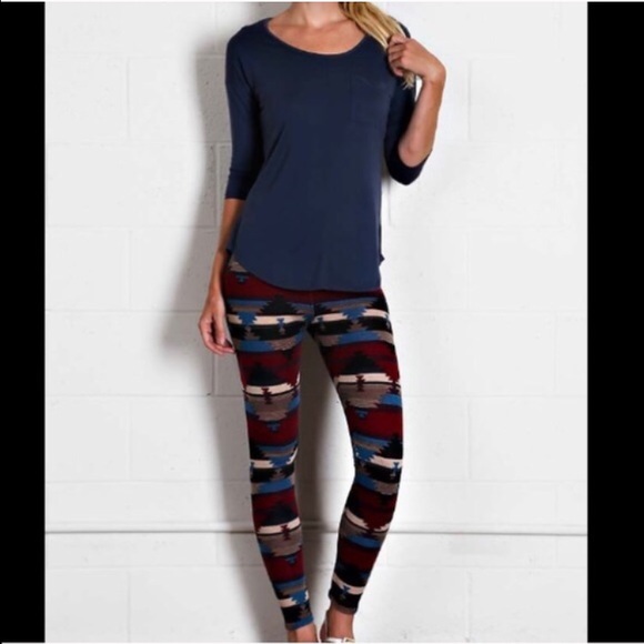 🏜Southwestern Print Textured Leggings - Picture 2 of 4