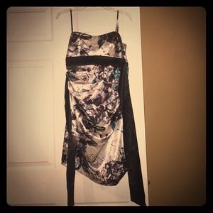 Semi-Formal Black, gray, white and teal dress. 👗