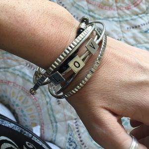Black and silver bangles