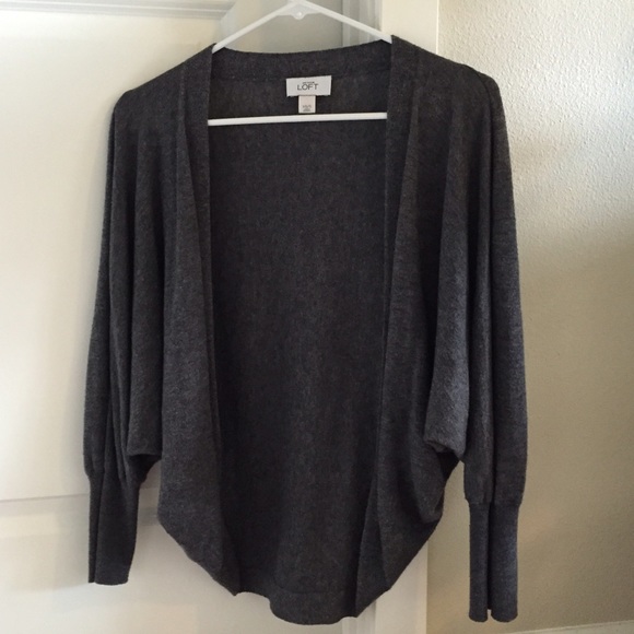 Ann Taylor Loft: Gray Shawl Cardigan