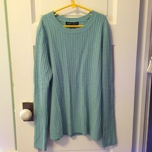 turquoise long sleeve sweater