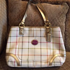 Genuine Coach Tattersall Handbag Purse