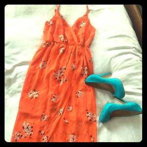Lush dress with orange floral