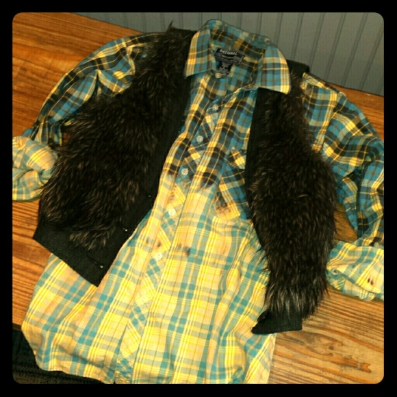 *SOLD*Upcycled Dip Dyed Grunge Flannel Shirt