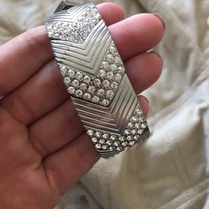 Silver stretch cuff bracelet