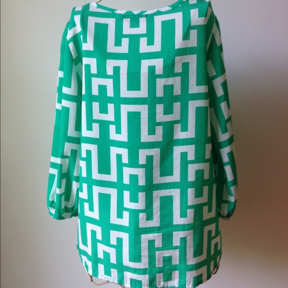 Almost Pink Greek Key Blouse - Picture 2 of 4