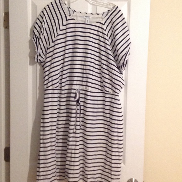 Navy and white stripped dress