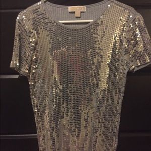 Micheal Kors sliver sequin shirt